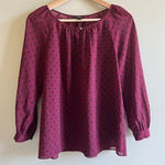 J.Crew Polka Dot Blouse W/ Key Hole & Button Womens Size XS Top Semi Sheer Photo 0