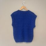 English Factory  Cobalt Blue Chunky Knit Women’s Sweater Vest Acrylic Material M Photo 1