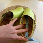 Handmade in Sweden Lime Green Genuine Leather Wooden Clog with Buckle Size 37 Photo 6