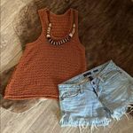 Orange Knit Sleeveless Top Photo 0