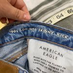 American Eagle  Jeans Blue 90's Low Rise Skinny Kick Distressed Sz 00 Photo 9