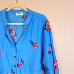Kindred  Blue Red Embroidered Floral Button Down Shirt Womens 3X Boho Festival Photo 6