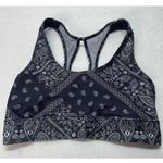 Jessica Simpson Mackenzie SPORTS BRA Women's Medium Navy Blue Paisley Photo 0