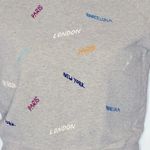 Madewell Throwback Embroidered Cities Sweatshirt Cropped Gray Crewneck Pullover Photo 7