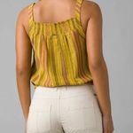 prAna New Smocked Tie Hem Tank Top Little Palm Cami Leapfrog Stripe Size Large Photo 3