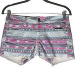 American Eagle Y2K Aztec Print Raw Hem Denim Jean Shorts Size 0 Photo 0