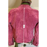 Style & Co Women's Vintage Retro. Pink Suede Leather Jacket L Photo 2