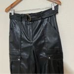 Jason Wu  black faux leather high rise cargo ankle pants NEW 6 Photo 1