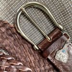 Michael Kors  Dark Brown Braided Leather Western Style Big Belt Size Medium Photo 7
