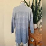 Athleta Wool Cashmere Cardigan Wrap Sweater Size L light blue to blue natural fibers Photo 3