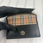 Burberry Vintage Small Unisex Black Leather Wallet with Stripes Photo 3