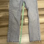 ZARA  Button Fly Crop Jeans Raw Hem Blue Size 8 Photo 6