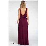 Show Me Your Mumu Kendall Maxi Dress Merlot Chiffon Maroon Burgundy Dark Cherry Red Bridesmaid Gown V-Neck Open Back Full Length Size XL X-Large Photo 2