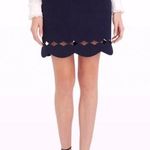 Club Monaco  Atrina Skirt Size 4 Black Scalloped Cutout Hem Pencil A Line Skirt Photo 0