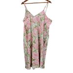 Cabernet‎ Pink Floral Satin Slip Dress Rose Lingerie Coquette Pockets Size XL Photo 1