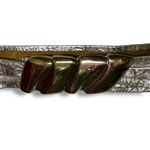 Vintage Silver Leather Adjustable Belt with Removable‎ Buckle Floral Western Photo 3