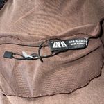 ZARA NWOT TULLE CROPPED TOP WITH SEQUINS Dark brown | 0219/115 Photo 5