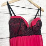 Gilligan & O’Malley Red & Black Lace Babydoll Chemise Sheer Lingerie Size Large Photo 1