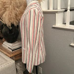 Adrienne Vittadini Adrienne Vitadini Striped Linen Cotton Blend Blazer Size Medium Photo 3