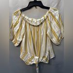 Sun n Moon‎ Off The Shoulder Yellow and White Striped Top Size Small Photo 4