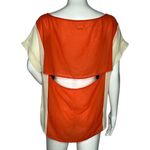 Cooperative Urban Outfitters Blouse Navy Blue Orange Slit Open Back Semi Sheer Photo 2