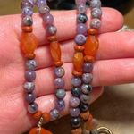 Energy Muse Strength Red Jasper, Carnelian, Sunstone & Charoite Beaded Necklace Photo 10