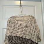 Anthropologie Moth Tan/Grey Print Knit Cropped 3/4 Sleeve Sweater Top size S Photo 8