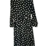 ZARA Black White Dress Womens XS Chic Casual Whimsigoth Polka Dot Split Flowy Photo 1