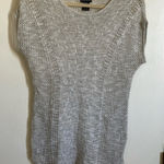 New Direction 🌞New Directions Beige & White Heathered Open Knit Short Sleeve Top A Photo 0