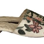Birdies  Songbird Linen Cream Embroidered And Beaded Floral Mules Size 8.5 Photo 1