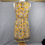 Market & Spruce Women's Size L Yellow Floral Embroidered Sleeveless Dress Photo 4