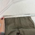 J.Jill Olive Green 100% Linen Garment Dyed Cropped Pants Photo 4