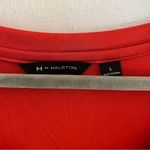 H by Halston Tee Bright Orange Scoop Neck Short Sleeves Side Slit Tee Sz L EUC Photo 4