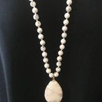White Howlite Necklace, Stone Beads Brand New 86cm Photo 0