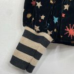 Nookie Nooki London Josie Printed Velvet Blouse Stars Print Long Sleeve pullover Large Photo 5