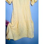 LOVE WHIT Yellow 100% Cotton Crewneck Short Sleeve Tie Back Dress Size Medium Photo 7
