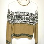 Arizona Jeans Vintage Arizona Jean Co. Womens Cowl Neck Geometric Cream White Design Sweater Photo 3