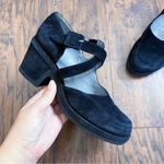 Stephane Kelian • black platform shoes criss cross strap mary jane chunky suede Size 8 Photo 0