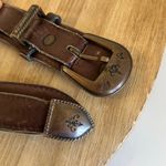 Vintage 90s Warm Brown Leather Arrow Wrap Genuine Leather Belt Size Medium Photo 11