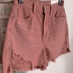 American Eagle New Highest Rise Distressed Raw Hem Mom Denim Cotton Jean Shorts Photo 1