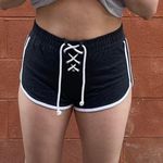 Forever 21 Black Gray Lounge Lace Up Short Shorts Photo 0