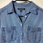 Banana Republic  Dillon Classic Fit Tencel Denim Utility Shirt Blue Sz Small Photo 2