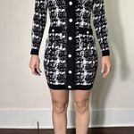 FashionNova Alice Sweater Mini Dress Black White Size Small NWT Photo 4