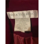 Jessica Holbrook Vintage Women 90s Collared Button Down Red Velvet Blazer Size 6 Photo 4
