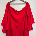 Calvin Klein Dress Women Size 20W Red Around Knee Length Tiered Bell Sleeve Photo 1