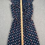 Sophie Max Sleeveless Dress Women's Medium Ruffle Keyhole Navy Blue Floral Short Photo 3