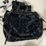 Steve Madden Black Crushed Velvet Mini Backpack with front flip pockets Photo 1