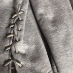 Glamorous  Grey Plush Lace Up Side Sweatshirt Nee With Tags Cozy Fall New Tags Photo 3