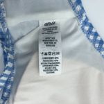 Aerie Bikini Top Gingham Plaid Stripe Ruffle Wrap Blue White XXL Photo 3