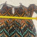 cupio  chevron multi color cold shoulder top shirt woman’s medium Photo 6